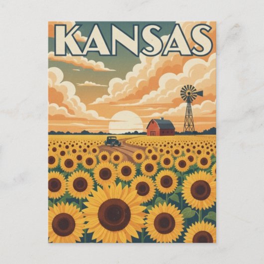 Kansas Travel Briefkaart (Voorkant)