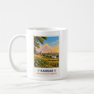 Kansas USA - Reis mok vintage