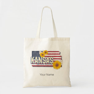 Kansas Verenigde Staten Retro State Kaart  Verenig Tote Bag