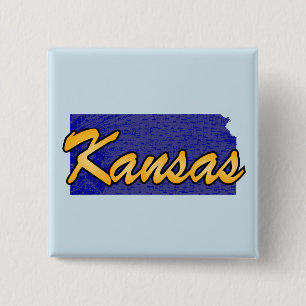 Kansas Vierkante Button 5,1 Cm