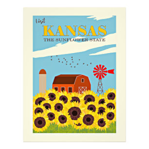 Kansas vintage reizen foto afdruk