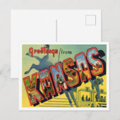 Kansas Vintage Travel Briefkaart (Voorkant / Achterkant)