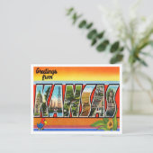 Kansas Vintage Travel Briefkaart (Staand voorkant)