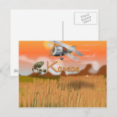  Kansas Wheat field Travel poster Briefkaart (Voorkant / Achterkant)