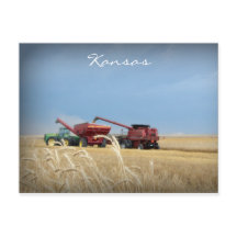 Kansas Wheat Harvest Briefkaart