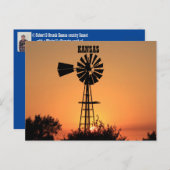 Kansas Windmill Sunset Briefkaart (Voorkant / Achterkant)