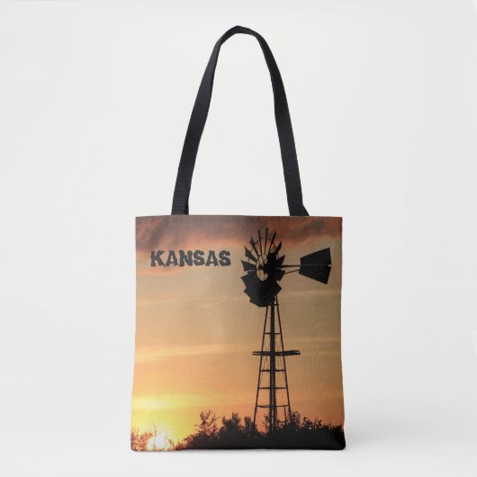 Kansas Windmill Sunset Canvas tas (Voorkant)