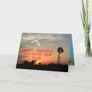 Kansas Windmill Sunset Cross Kaart