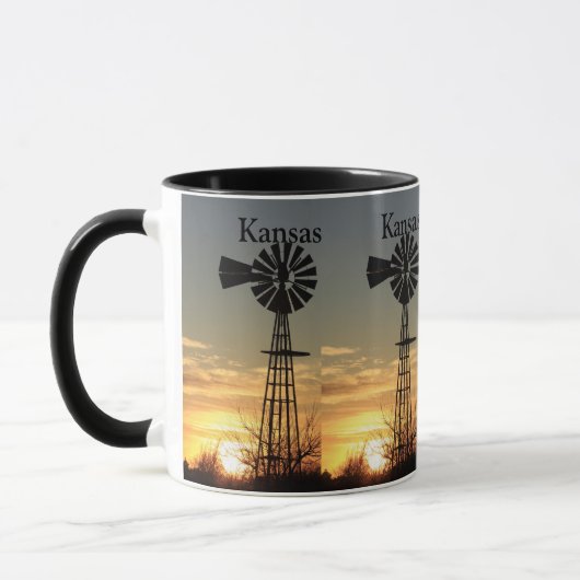 Kansas Windmill Sunset Mok (Links)