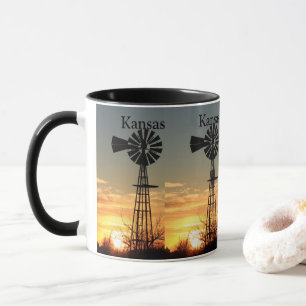 Kansas Windmill Sunset Mok