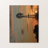 Kansas Windmill Sunset PUZZLE (Vertical)