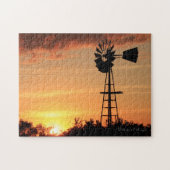 Kansas Windmill Sunset PUZZLE Legpuzzel (Horizontaal)