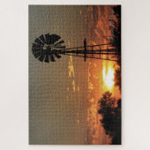 Kansas Windmill Sunset Puzzle Legpuzzel (Verticaal)