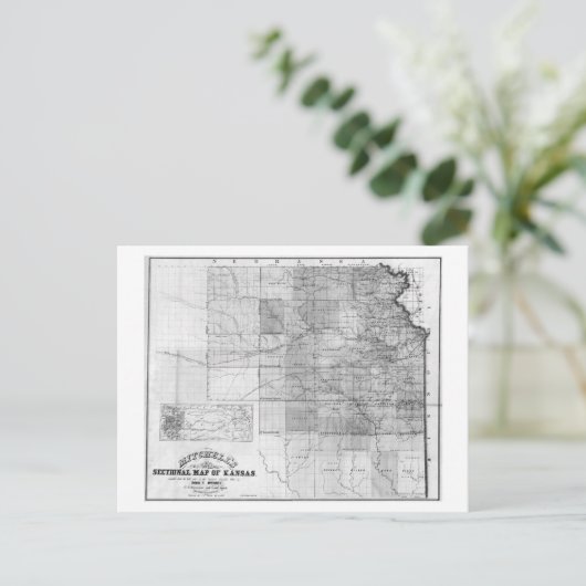 KansasPanoramic MapKansas Briefkaart (Staand voorkant)