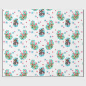 Kansbrood met snoepriet, kerstpapier cadeaupapier (Vlak)