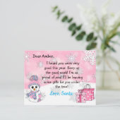 Kanselkaarjes van Sinterklaas: Schattige Sneeuwman Feestdagenkaart (Staand voorkant)