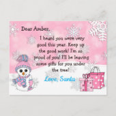 Kanselkaarjes van Sinterklaas: Schattige Sneeuwman Feestdagenkaart (Voorkant)