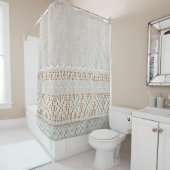 Kant achtergrond met borduurwerk, raster douchegordijn (In situ)