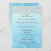 kant blauw aqua elegant bruiloft kaart (Voorkant / Achterkant)