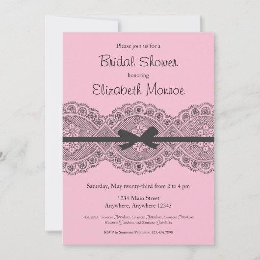 " kant" Bridal Shower Uitnodiging (Voorkant)