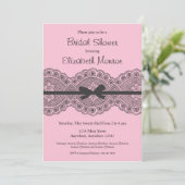 " kant" Bridal Shower Uitnodiging (Staand voorkant)