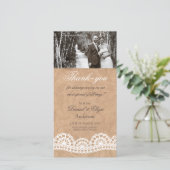  kant bruiloft dank u fotokaart bedankkaart (Staand voorkant)
