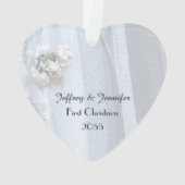  kant bruiloft hart Ornament, gepersonaliseerd Ornament (achterkant)