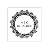 Kant bruiloft initialen 	rubberstempel (Afrduk)