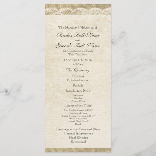  kant bruiloft programma (Voorkant)