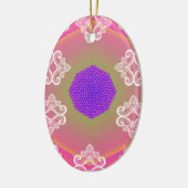 Kant Caleidoscoop Roze Keramisch Ornament (Links)