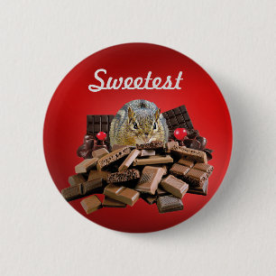 Kant de Sweetest Day Chocolate-chipmunk aan Ronde Button 5,7 Cm