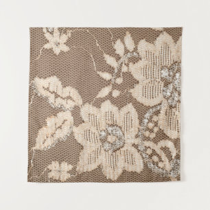 Kant Delicatesse: Witte Stof Kunstzinnigheid Wandkleed