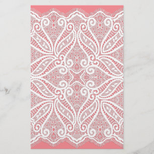 Kant doily roze wit ouderwets briefpapier