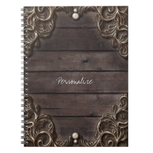 Kant & Donker Hout Landelijke Oude Westerse Elegan Notitieboek