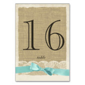 Kant en Aqua Bow Tafelnummer Kaart (Voorkant)