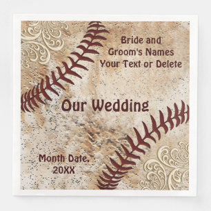 Kant en  Baseball Thema Wedding Napkins Servetten