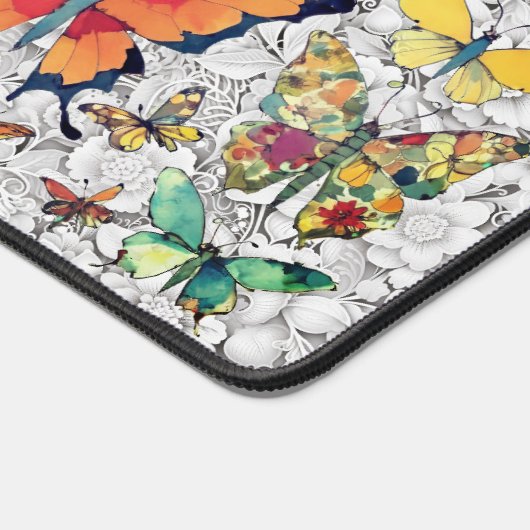 kant en bloemen patchwork vlinders bureaumat (Hoek)