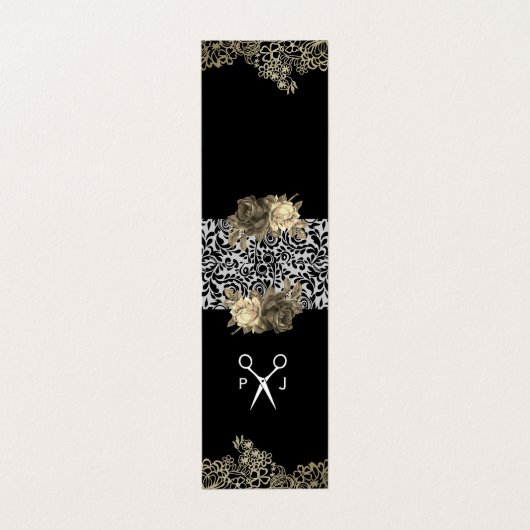 Kant- en bloemenkapsalon visitekaartjes (Buitenkant ongevouwen)