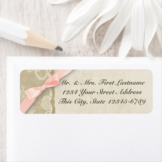 Kant en Blush Bow Etiket (Insitu)