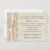 Kant en Blush Pink Bow Sla de datum op Save The Date (Achterkant)