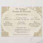  Kant en Burlap Huwelijksprogramma Kaart (Voorkant)
