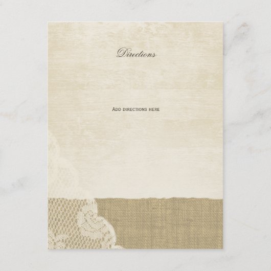 Kant en Burlap Informatie Kaart (Achterkant)