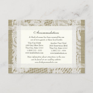 Kant en Burlap Look Routebeschrijving Invoegen Informatiekaartje