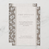 Kant en burlap rustiek land bruiloft detail kaart (Voorkant / Achterkant)