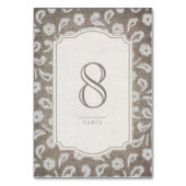 Kant en burlap rustiek land bruiloft tafel kaart (Achterkant)