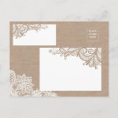  kant en Burlap Save the Date Briefkaart (Achterkant)