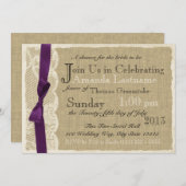  Kant en Burlap Vrijgezellenfeest Kaart (Voorkant / Achterkant)