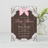 Kant en hout Baby shower Kaart (Staand voorkant)