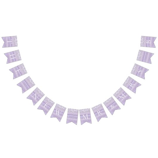 kant en Lila rustieke houtviering Vlaggetjes (Alle)