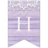 kant en Lila rustieke houtviering Vlaggetjes (Tweede vlag)